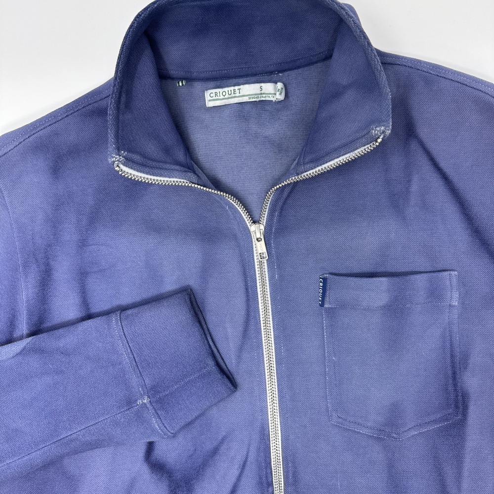 Criquet Full Zip Performance Jacket Men's Small Tie Dye Blue